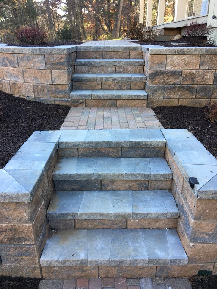 stone step installation - Olson Lawncare and Landscaping Twin Cities Andover